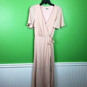 Show me your mumu Nude Hi Low Bridesmaid Wrap Dress Size Small